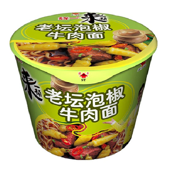 Tung-I Prickled Beef with Capsicum Flavor Tub Noodle/ 老坛泡椒牛肉桶面